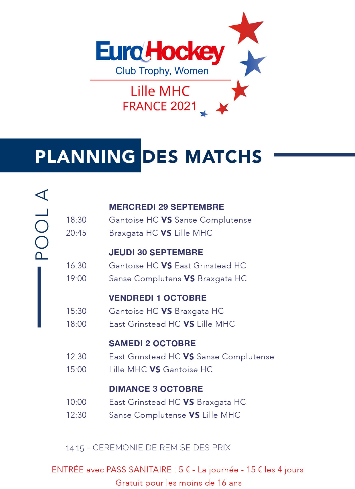 EuroHockey Club Trophy 2021 - LMHC - Lille Métropole Hockey Club